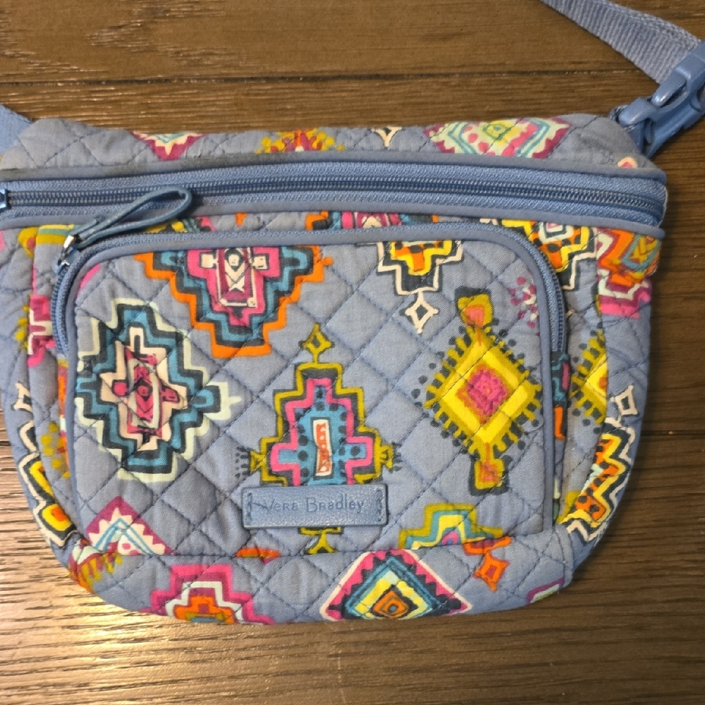 Vera Bradley Blue and Multicolor Quilted Crossbody Bag